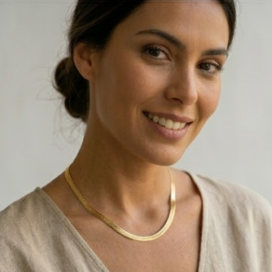 Gold Snake Mesh Necklace – 18K Gold-Plated